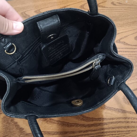 Fossil black 1954 vintage leather crossbody key purse handbag - Picture 3 of 7